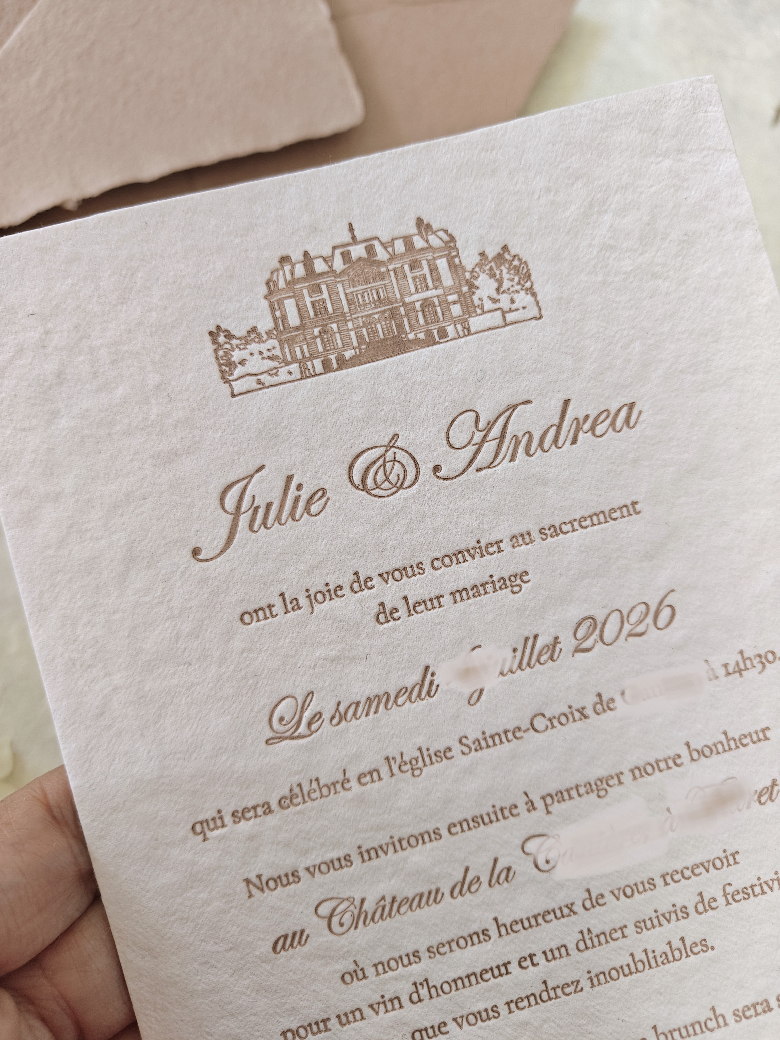 impression letterpress typographique faire part de mariage logo mariage